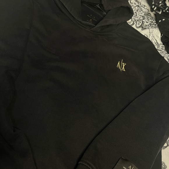 Armani Exchange Black and Gold Hoodie Casual Style - Picture 9 of 9